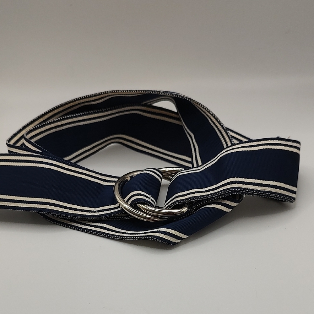 Peter Beaton Blue and White Striped Belt Beach Ribbon Vibe